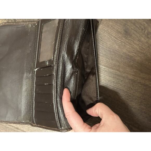 Coach Logo Wallet Beige Brown Flawed - Picture 10 of 16